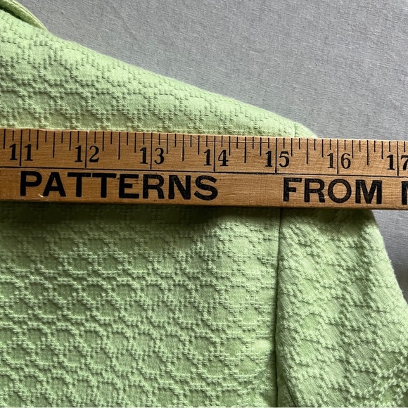 Nina Mclemore textured apple green cuffed silk lined blazer Sz 4 - Picture 7 of 8